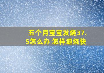 五个月宝宝发烧37.5怎么办 怎样退烧快